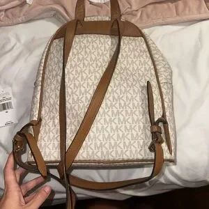 Michael Kors | Bags | Michael Kors Beige Backpack With Gold  display picture 3
